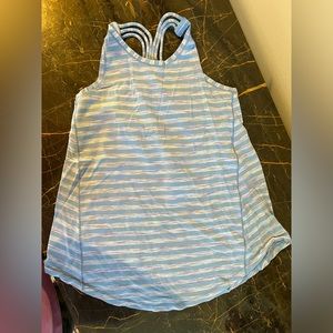 Ivivva tank top. Blue/white/light pink stripes